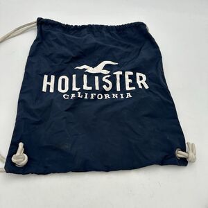 Hollister California Unisex Blue Cinch Drawstring Bag Plain One Color Beach